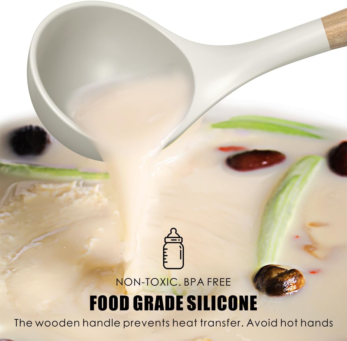 Silicone Cooking Utensils Set - 446°F Heat Resistant Silicone Kitchen Utensils for Cooking