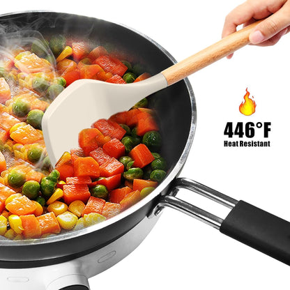 Silicone Cooking Utensils Set - 446°F Heat Resistant Silicone Kitchen Utensils for Cooking