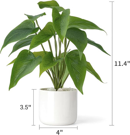 Fake Plants in Ceramic Pot, 11" Potted Artificial Plants