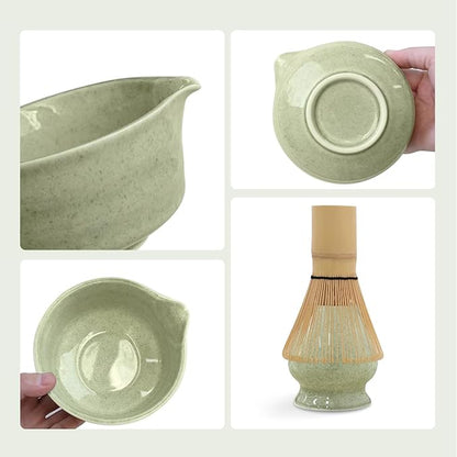 Green Matcha Whisk Making Set - Japanese Tea Kit