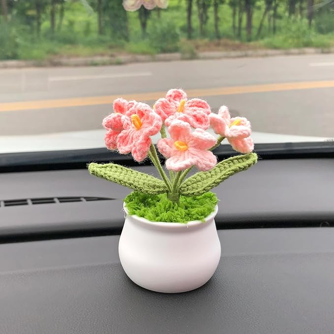 Crochet Flowers Cute Little Potted Flower, Gift for Birthday, Teacher’s Day, Graduation, Anniversary, Christmas
