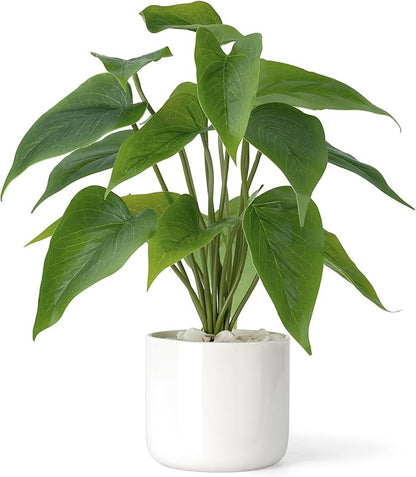 Fake Plants in Ceramic Pot, 11" Potted Artificial Plants