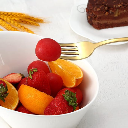 Briout Gold Silverware Set, 20 Piece Golden Cutlery Set Service for 4