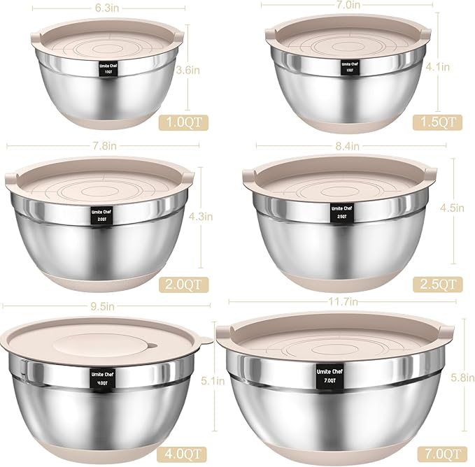 Mixing Bowls with Airtight Lids Set