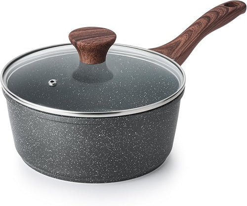 SENSARTE Nonstick Saucepan with Lid, 1.5 Quarts Small Pot