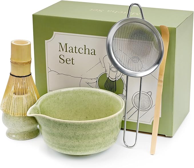 Green Matcha Whisk Making Set - Japanese Tea Kit