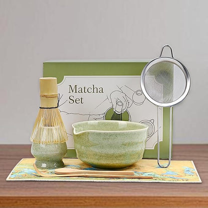 Green Matcha Whisk Making Set - Japanese Tea Kit