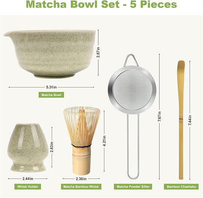 Green Matcha Whisk Making Set - Japanese Tea Kit
