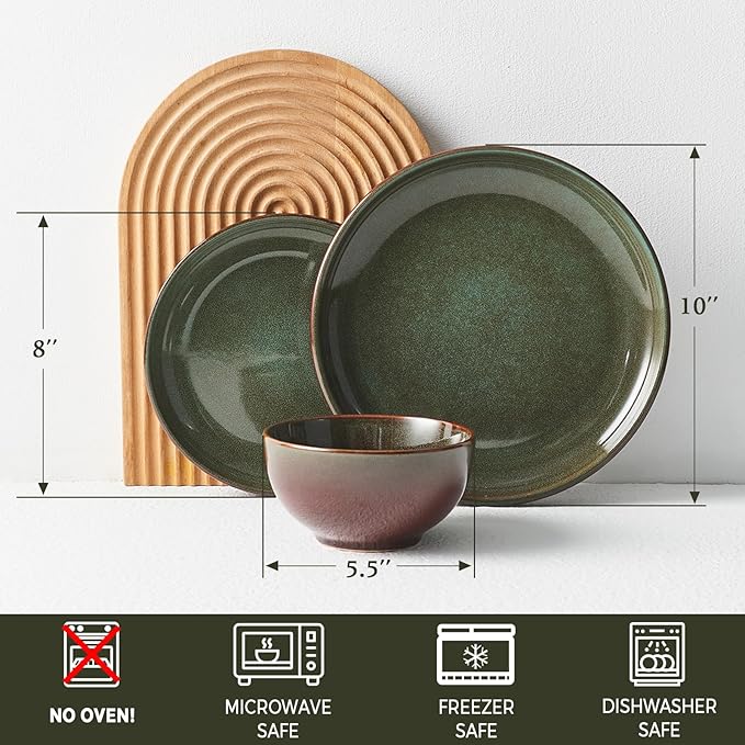 24 Piece Dinnerware Sets for 8, Modern Stoneware Plates and Bowls Setst, Perfect for Family Gatherings