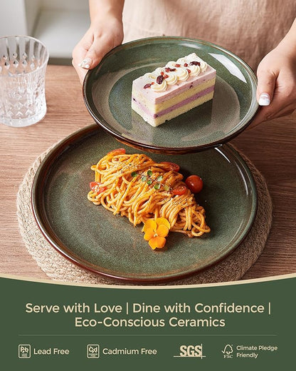 24 Piece Dinnerware Sets for 8, Modern Stoneware Plates and Bowls Setst, Perfect for Family Gatherings