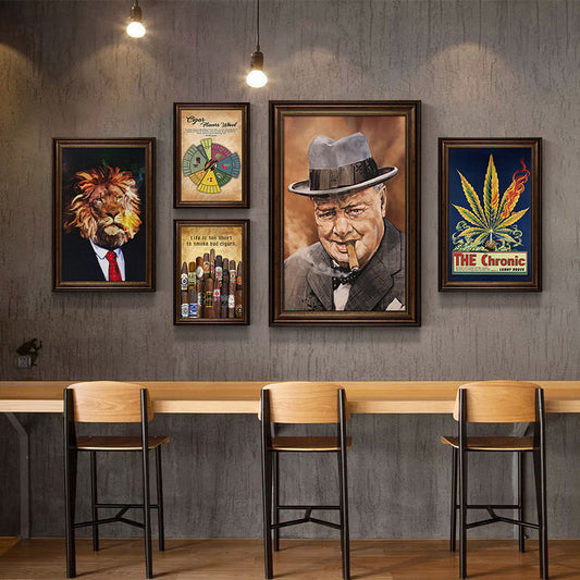 Vintage Industrial European Bar Decor Art